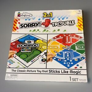 Colorforms 2 in 1 Sorry! And Trouble Game Toy Ages 3+ Travel Gift 2-4 Player New
